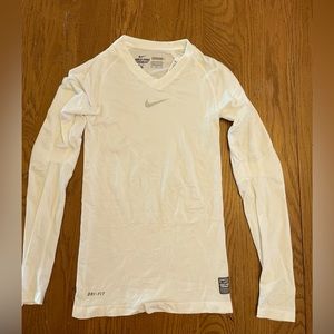 Nike Men’s Pro Combat Dri Fit Compression Long Sleeve Top White Size Medium